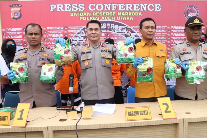 Polres Aceh Utara Ungkap Kasus 12 Kg Sabu