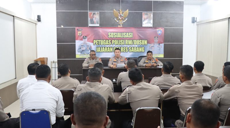 Kapolres Sabang Sosialisasikan Polisi RW Kepada Personel Polres Sabang