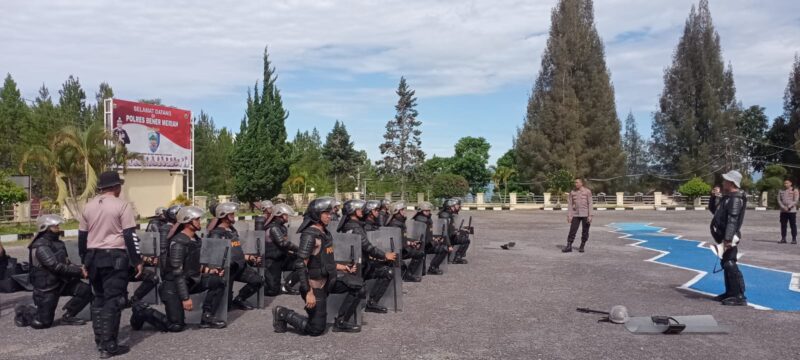 Persiapan Pemilu 2024, Tim Dalmas Polres Bener Meriah Laksanakan Latihan Bersama