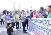 Satlantas Polres Bener Meriah Sosialisasi Tertib Berlalulintas Kepada Pengemudi Dum Truk

