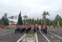 Personel Polres Bener Meriah Menggelar Latihan PBB rutin