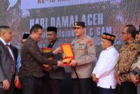 Kapolda Aceh Irjen Ahmad Haydar menghadiri peringatan hari damai Aceh (HDA) tahun 2023 di Taman Sulthanah Ratu Safiatuddin, Kota Banda Aceh, Selasa, 15 Agustus 2023.