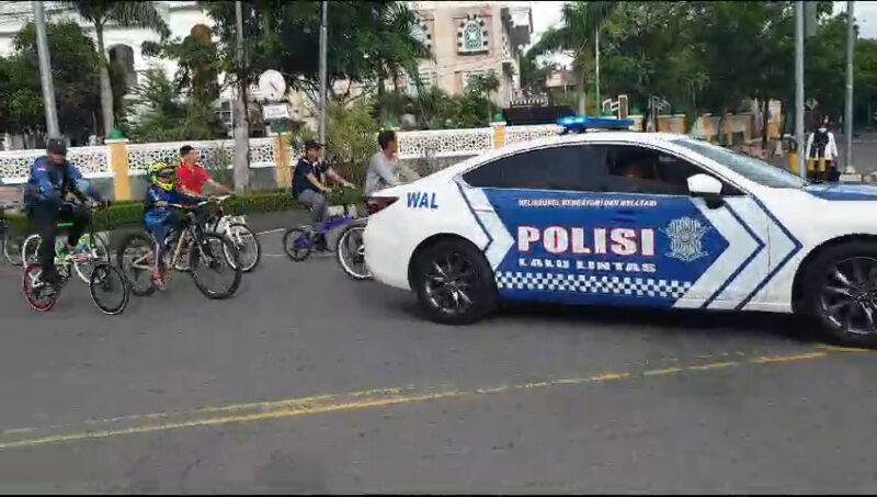  Satlantas Polresta Banda Aceh Kegiatan Pengawalan,  Kegiatan Sepeda dan Jalan Santai Banda Aceh 24/9/2023