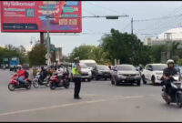 Personil Satlantas Polresta Banda Aceh melaksanakan kegiatan Strong Point Pagi, diseputaran kota Banda Aceh, Rabu  (20/9/2023) Pukul 06.30 wib.