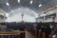 Suasana perayaan Jumat Agung di Gereja HKBP Alun-alun Kota Serang, Jumat (29/3/2024). (Foto: TIMESLINES INEWS/Heru Nurhadiyansyah).