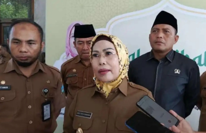 Bupati Serang Ratu Tatu Chasanah saat ditemui usai halal bihalal di Pendopo Bupati Serang.(Foto : TIMELINES INEWS/Heru Nurhadiyansyah)