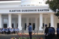 Suasana Apel Gabungan dan Halal Bi Halal di Lapangan Sekretariat Daerah Pemprov Banten, KP3B Curug, Kota Serang, Kamis (18/4/2024). (Foto: TIMESLINES INEWS/Heru Nurhadiyansyah).