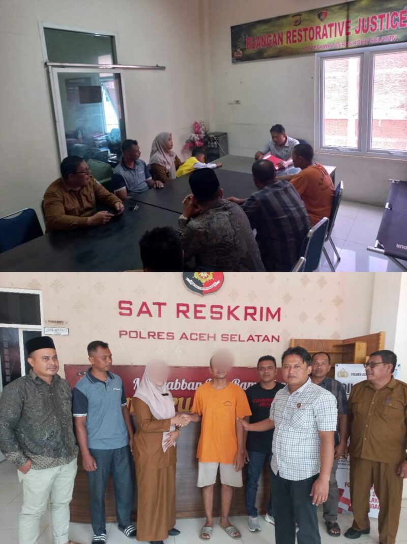 Satreskrim Polres Aceh Selatan Lakukan Restorative Justice Kasus Penelantaran Rumahtangga dan Anak.