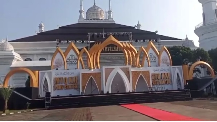 Panggung utama gelaran MTQ XXI Provinsi Banten Tahun 2024, di area Masjid Raya Al Bantani, KP3B, Kota Serang.(Foto: TLii/Heru)