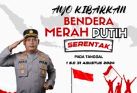 Sambut Hut RI Ke -79,Kapolres Aceh Besar Himbau Masyarakat Kibarkan Bendera Merah Putih Serentak Selama Bulan Agustus