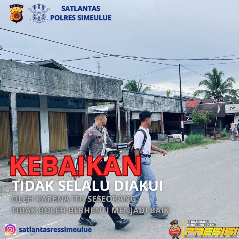 Sat Lantas Polres Simeulue Laksanakan Strong Poin Pagi di Sinabang