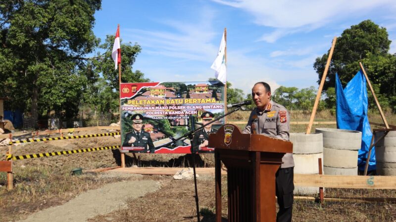 Dimulai dari Pos Polisi Berupa Bus, Kini Gedung Polsek Blang Bintang Mulai Dibangun