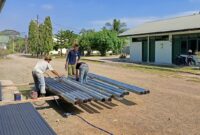 Proyek peningkatan fasilitas di SMPN 1 Banda Aceh menunjukkan kemajuan signifikan pada hari ke-12 pelaksanaannya.