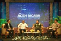 Mayor Jenderal TNI Niko Fahrizal, M.Tr (Han)., bersama Penjabat Gubernur Aceh Bustami Hamzah, S.E., M.Si., dan Kapolda Aceh Irjen Pol. Achmad Kartiko, S.I.K., M.H., menjadi narasumber dalam acara “Dialog Aceh Bicara” Selasa (20/08/2024) sore.