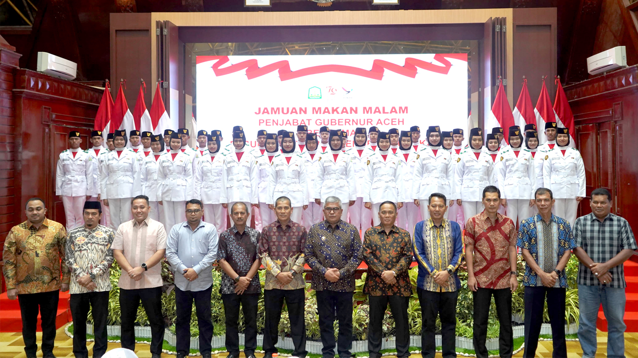 di Gedung Anjong Mon Mata, Pendopo Gubernur Aceh, Kota Banda Aceh pada Sabtu (17/08/24) malam.