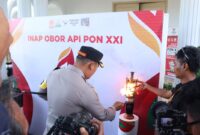 Kapolres Aceh Besar Sambut Kedatangan Kirab Api PON XXI Aceh-Sumut 2024