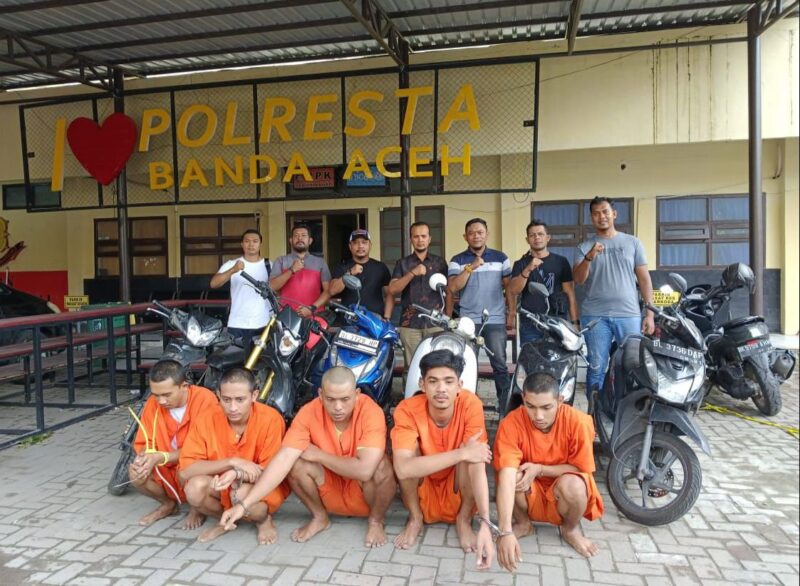 Polresta Banda Aceh Tangkap 5 Pencuri Motor