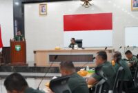 Dalam rapat tersebut, Danrindam Iskandar Muda, Kolonel Inf Hasandi Lubis, memaparkan RGB pelaksanaan Latihan UST Batrai Yonarmed 17/KC.Kamis (12/09/24)