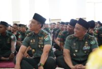 Brigjen TNI Ayi Supriatna, S.I.P., M.M. mewakili Pangdam IM Menghadiri  peringatan Maulid Nabi Besar Muhammad SAW 1446 H/2024 M, bertempat di Masjid Babulmawadda Makodam IM, Banda Aceh. (23/09/24).