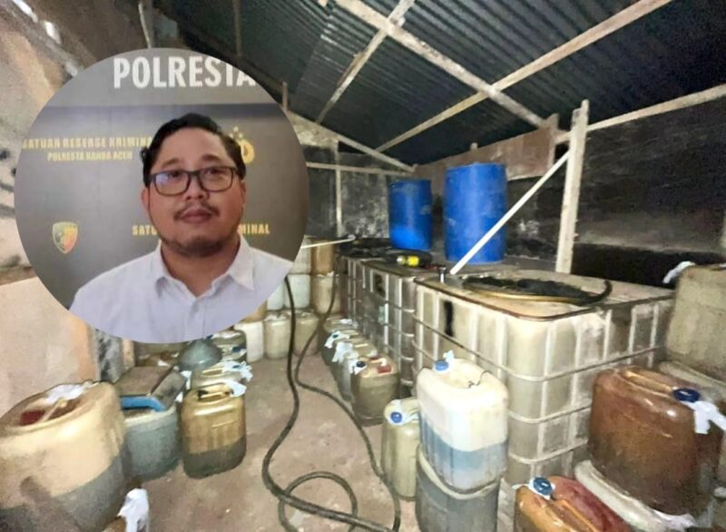 Polresta Banda Aceh Gerebek Gudang Timbunan Minyak 4,2 Ton