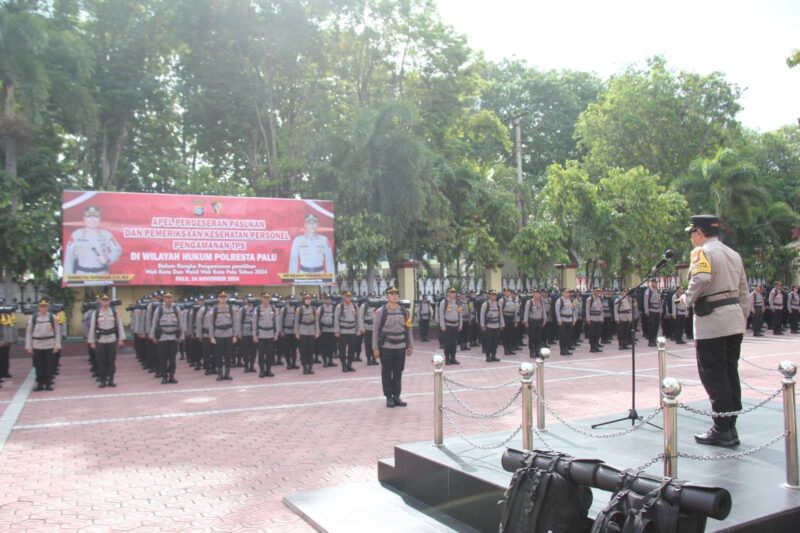 Apel Pergeseran Pasukan Polresta Palu Pilkada 2024. (Foto : Humas Polresta Palu).