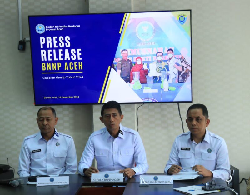 BNNP Aceh Gelar Press Release Akhir Tahun Terkait Capaian Kinerja 2024