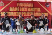 Banda Aceh City Police (Polresta Banda Aceh) Destroys 3.7 Kg of Methamphetamine