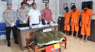 Polres Langsa Amankan 10 Kg Ganja dan 3 Tersangka Berhasil Ditangkap