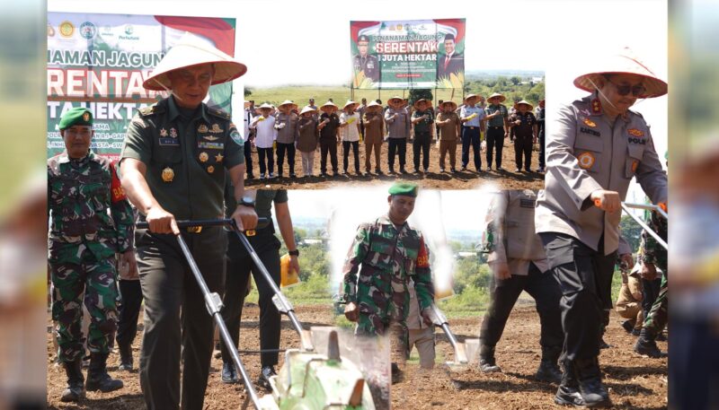  kegiatan Penanaman Jagung 1 Juta Hektare yang dilaksanakan secara virtual. Program ini merupakan kolaborasi antara Kepolisian Negara Republik Indonesia (Polri) dan Kementerian Pertanian Republik Indonesia (Kementan RI) di Kabupaten Aceh Besar Selasa (21/01/2025) 