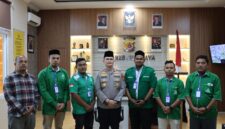 Kapolres Pidie Jaya, AKBP Ahmad Faisal Pasaribu, S.H., S.I.K., M.H., Dan Pengurus Pimpinan Cabang (GP) Ansor Pidie Jaya Kamis (23/01/2025) di Mapolres Pidie Jaya. I foto.ist