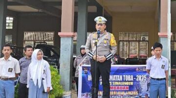 Sat Lantas Polres Simalungun Gencar Sosialisasi dan Penindakan Selama Operasi Keselamatan Toba 2025