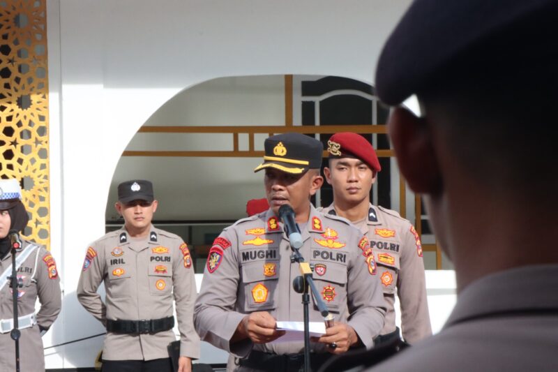 Polres Aceh Selatan Gelar Upacara Sertijab Kasat Samapta dan Kapolsek Bakongan Timur.