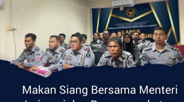 Makan Siang Bersama Menteri Imigrasi dan Pemasyarakatan, Lapas Pemuda Langkat ikuti Secara Virtual