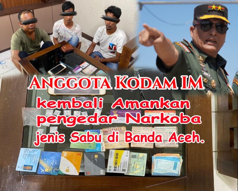 Anggota Intelijen Kodam Iskandar Muda berhasil menangkap tiga orang terduga pelaku peredaran narkoba jenis sabu-sabu di Desa Deah Raya, Kecamatan Syiah Kuala, Kota Banda Aceh,dengan berat total 2,5 gram. pada Kamis dini hari (6/2/25).