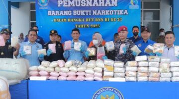 Peringati HUT BNN RI ke 23, BNNP Aceh Musnahkan Barang Bukti Narkotika.