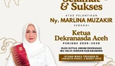 PLT SEKDA ACEH MENGUCAPKAN SELAMAT DAN SUKSES ATAS PELANTIKAN Ny. MARLINA MUZAKIR SEBAGAIKETUA DEKRANASDA ACEH